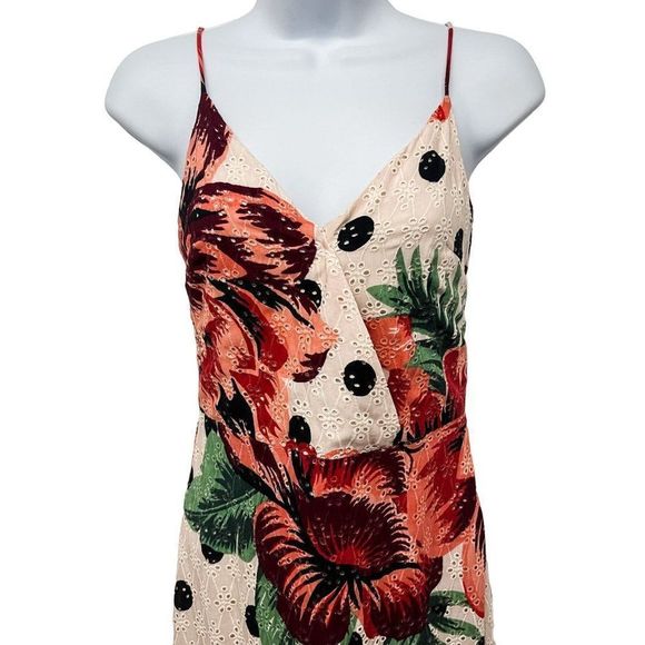 Farm Rio Eyelet Riviera Eyelet Maxi Dress Natural Motif Floral Anthropologie - Picture 8 of 16